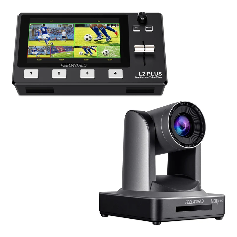 FEELWORLD L2 PLUS Video Swicther und NDI20X PTZ Kamera Bundle Set