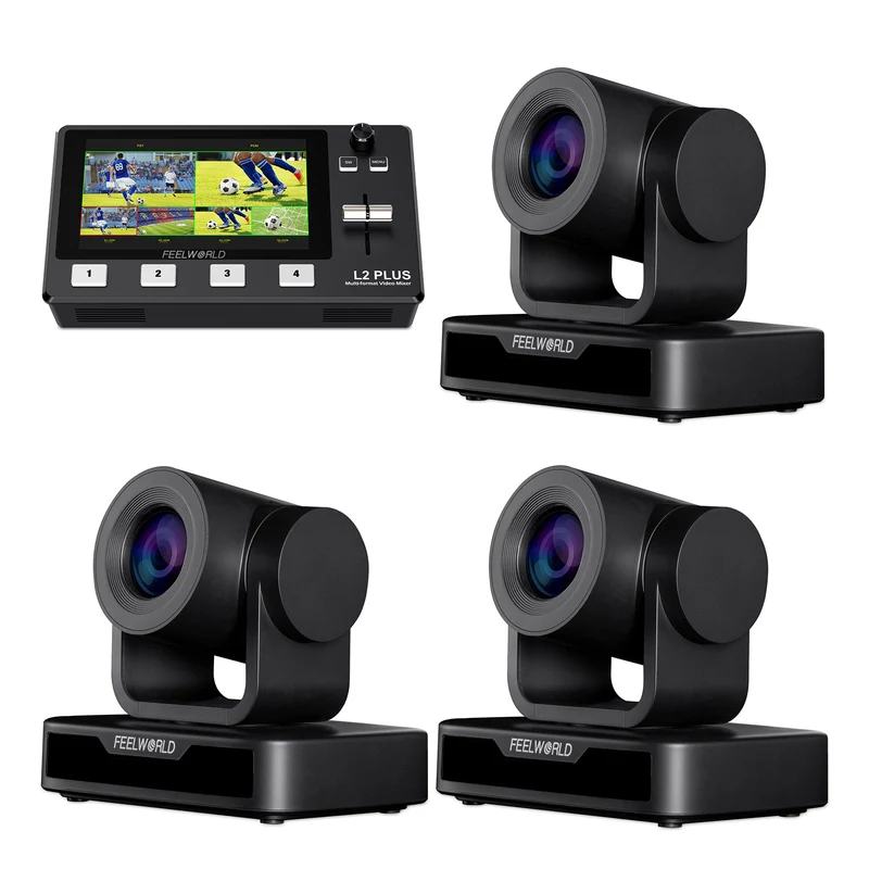 FEELWORLD L2 PLUS Video Swicther und 3 USB10X PTZ Kamera Bundle Set