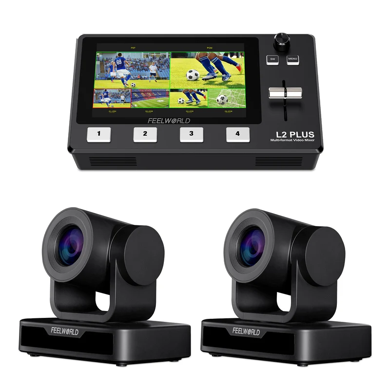 FEELWORLD L2 PLUS Video Swicther und 2 USB10X PTZ Kamera Bundle Set