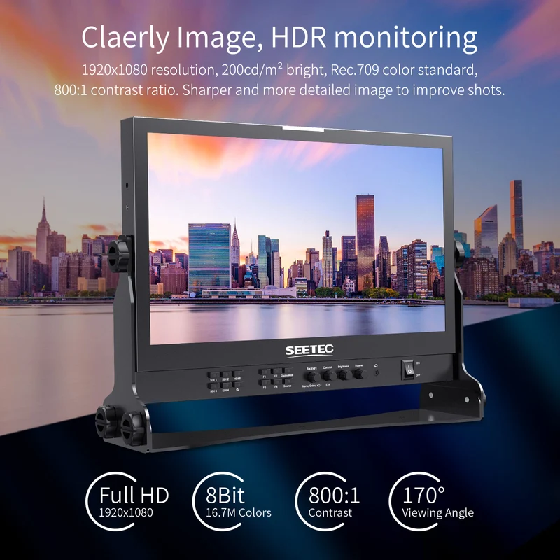 SEETEC ATEM156S 15.6 Zoll 1920x1080 Production Broadcast Monitor LUT Waveform HDMI 4 SDI In Out