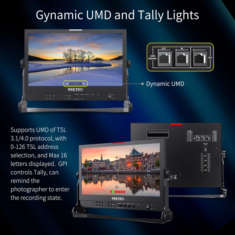 SEETEC ATEM156S 15.6 Zoll 1920x1080 Production Broadcast Monitor LUT Waveform HDMI 4 SDI In Out