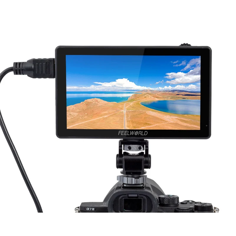 FEELWORLD LUT5 5.5 Zoll 3000nit Ultraheller Field DSLR-Kameramonitor mit Touchscreen F970 Kit HDMI
