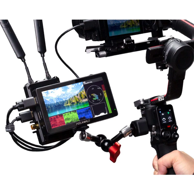 FEELWORLD LUT5 5.5 Zoll 3000nit Ultraheller Field DSLR-Kameramonitor mit Touchscreen F970 Kit HDMI