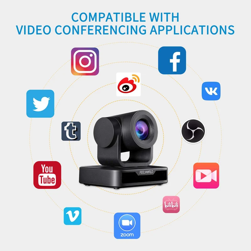 FEELWORLD USB10X Videokonferenz USB PTZ-Kamera 10X optischer Zoom Full HD 1080p für Live-Streaming