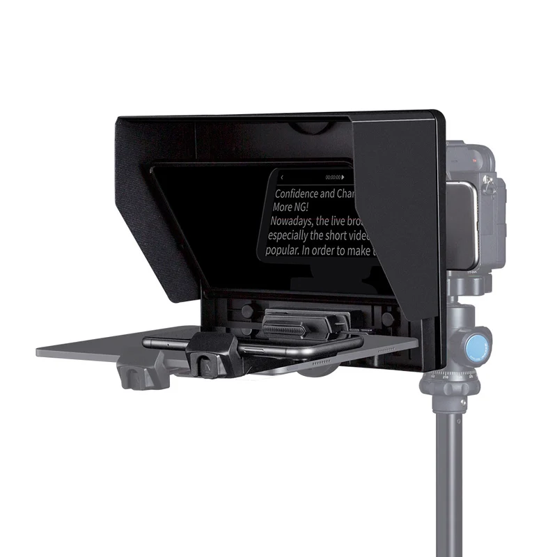 FEELWORLD TP10 Tragbarer 10" Folding Teleprompter Up 11" Phone Tablet Prompter für Telefon DSLR Shooting