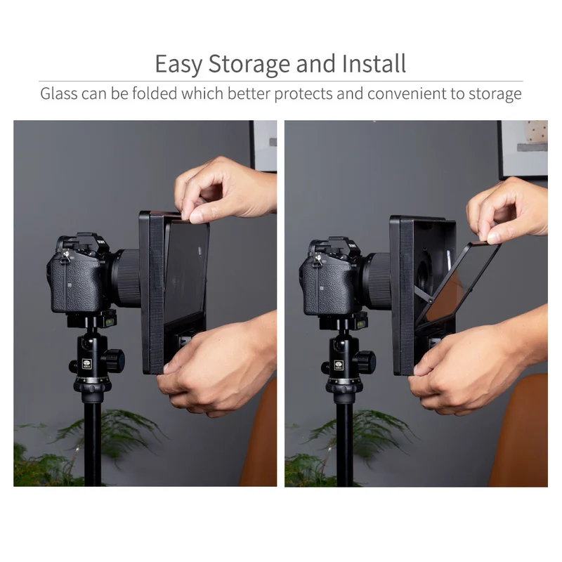 FEELWORLD TP10 Tragbarer 10" Folding Teleprompter Up 11" Phone Tablet Prompter für Telefon DSLR Shooting