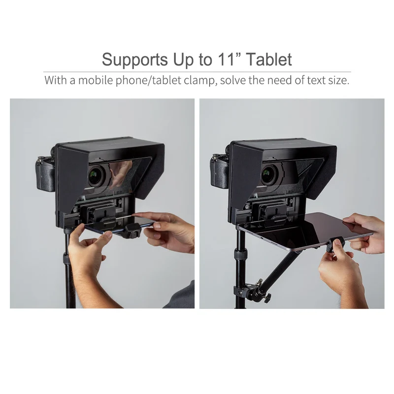 FEELWORLD TP10 Tragbarer 10" Folding Teleprompter Up 11" Phone Tablet Prompter für Telefon DSLR Shooting