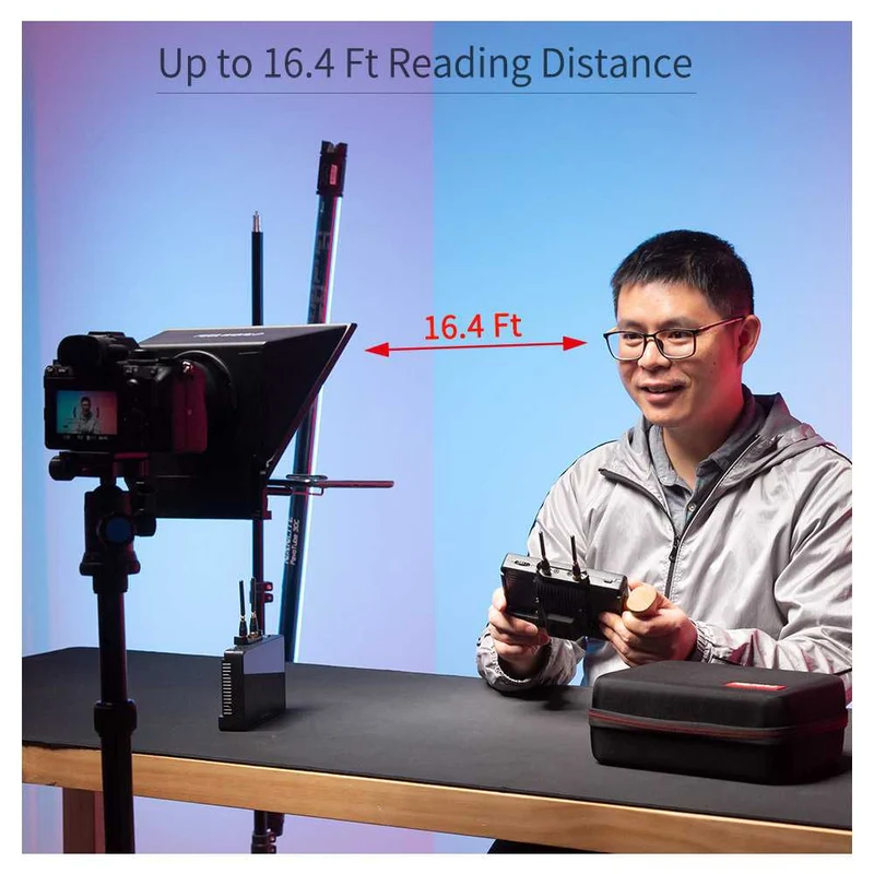 FEELWORLD TP2A Portable 8" Teleprompter unterstützt Tablet-Prompting Smartphone DSLR Shooting