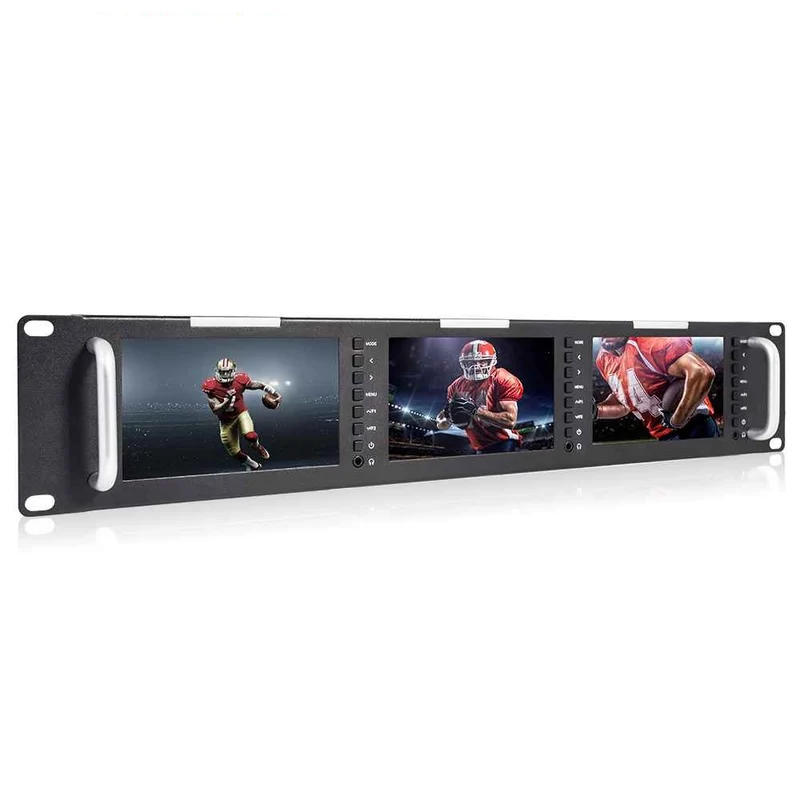 FEELWORLD T51 PLUS Triple 5.5" 2HE Rackmount-Monitor Full HD 3G-SDI, 4KHDMI, AV-Ein- und -Ausgang