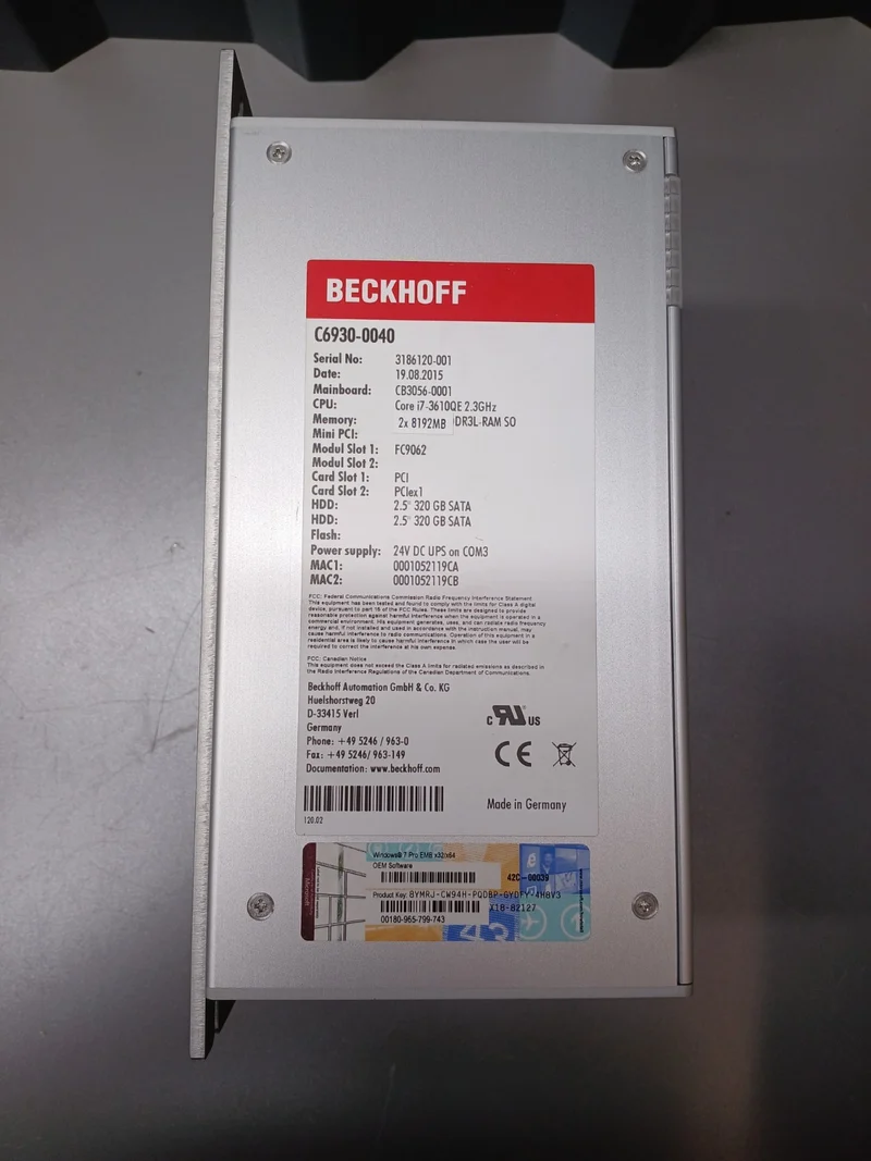 Beckhoff C6930-0040 Core i5 2.5GHz.