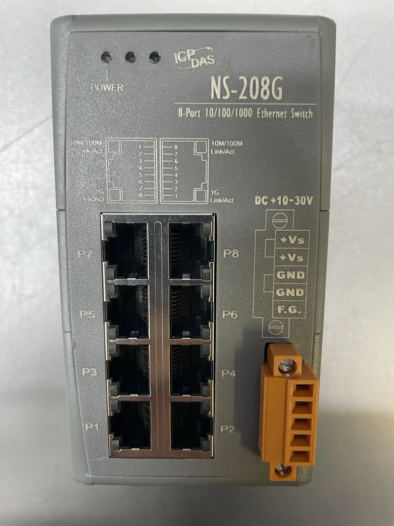 ICP DAS Unmanaged 8-port 10/100/1000 Base-T Ethernet Switch NS-208G 10-30V DC