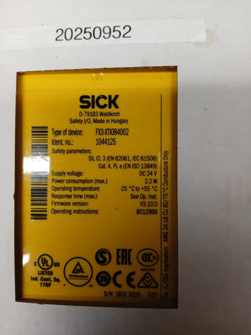 SICK Flexi Soft XTIO Sicherheitsmodul FX3-XTI084002, 1044125, 24V DC NEW