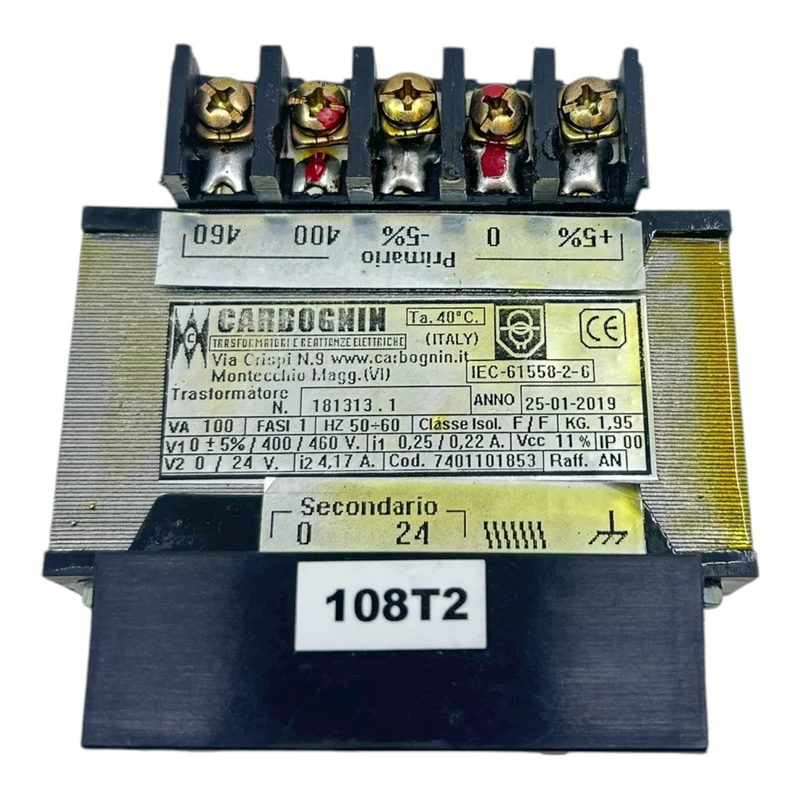 Carbognin Transformator 100 VA 181313.1 Transformator von Carbognin Industrie