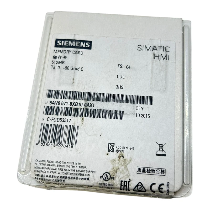 Siemens Simatic Speicherkarte 512MB 6AV6671-8XB10-0AX1 Speicherkarte 512MB