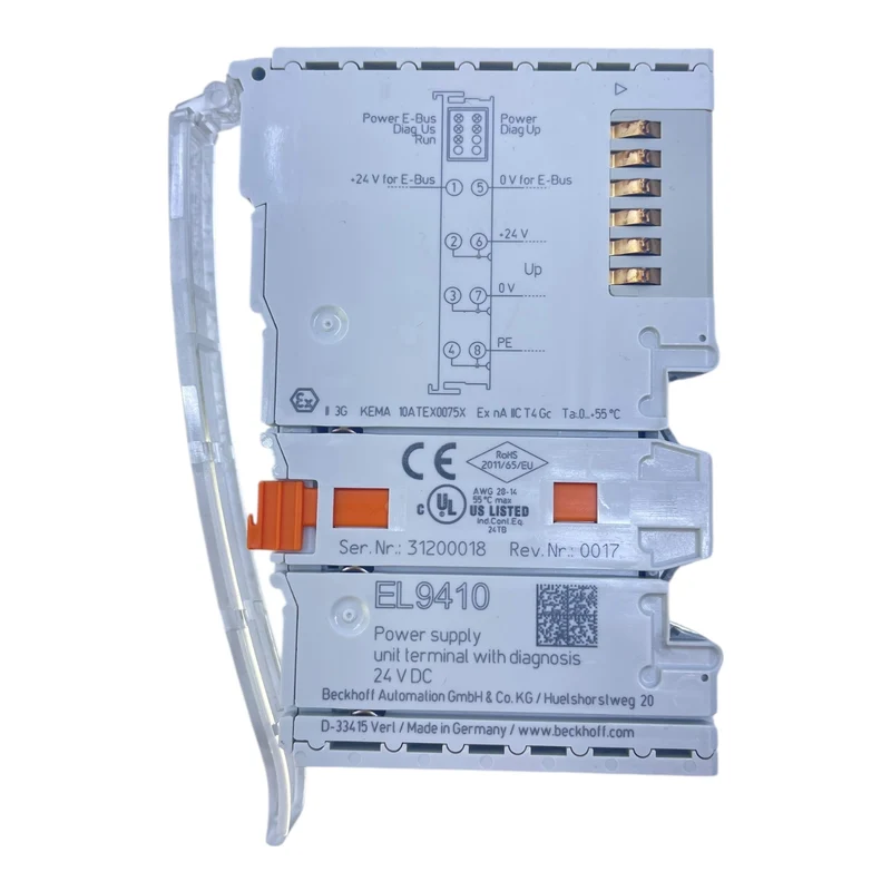 Beckhoff EtherCAT-Klemme Netzteil zur E-Bus-Versorgung 24 V DC EL9410 Industrie