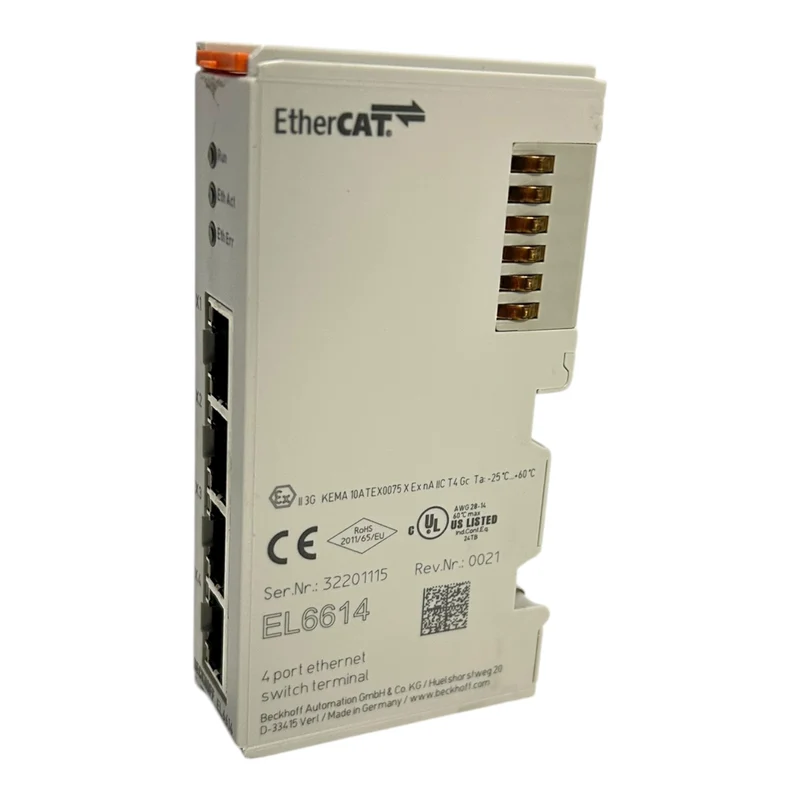 Beckhoff EtherCAT-Klemme 4-Port-Kommunikations-Interface Ethernet-Switch EL6614