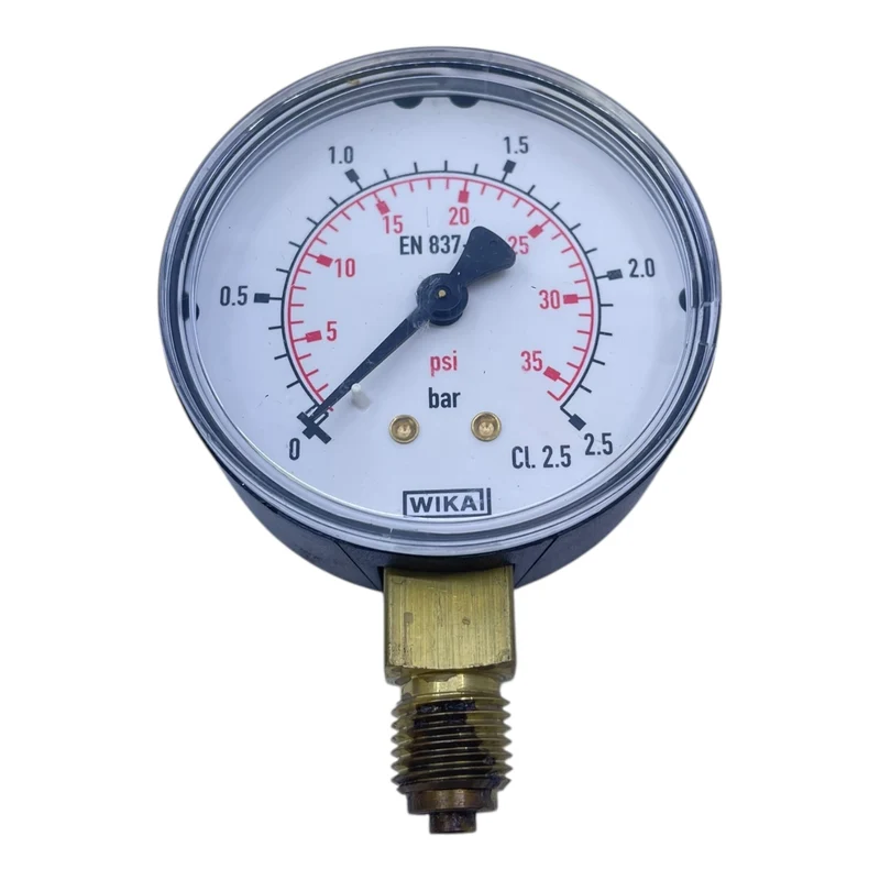 WIKA Manometer 0-2.5 bar / 0-35 psi Druckanzeige Messing Anschluss unten