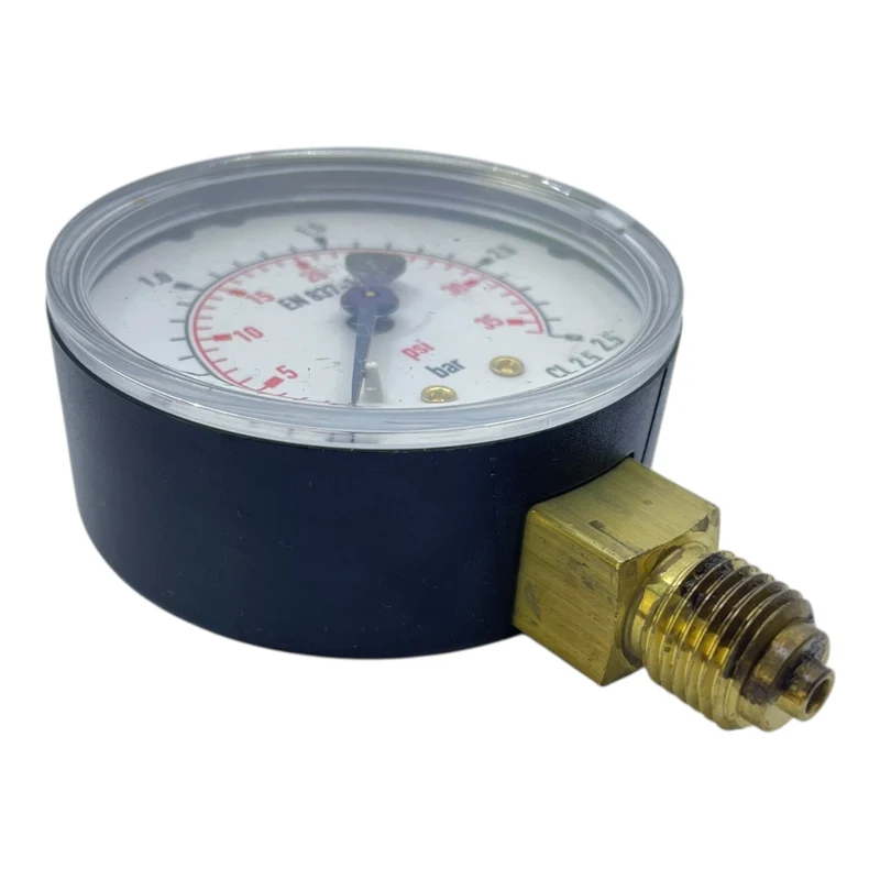 WIKA Manometer 0-2.5 bar / 0-35 psi Druckanzeige Messing Anschluss unten