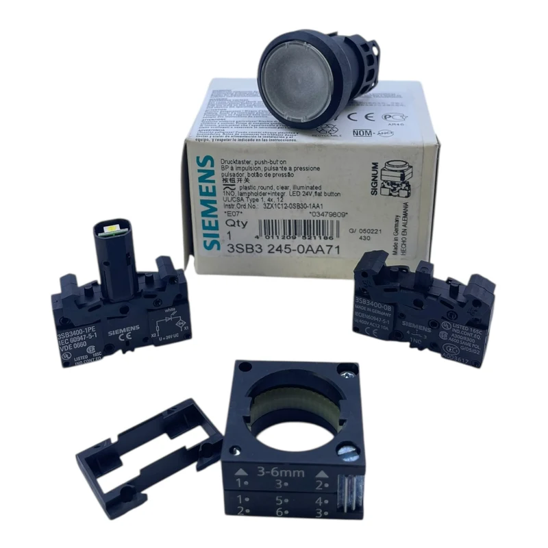 Siemens Drucktaster Transparent 3SB3245-0AA71 Leuchtdrucktaster von Siemens