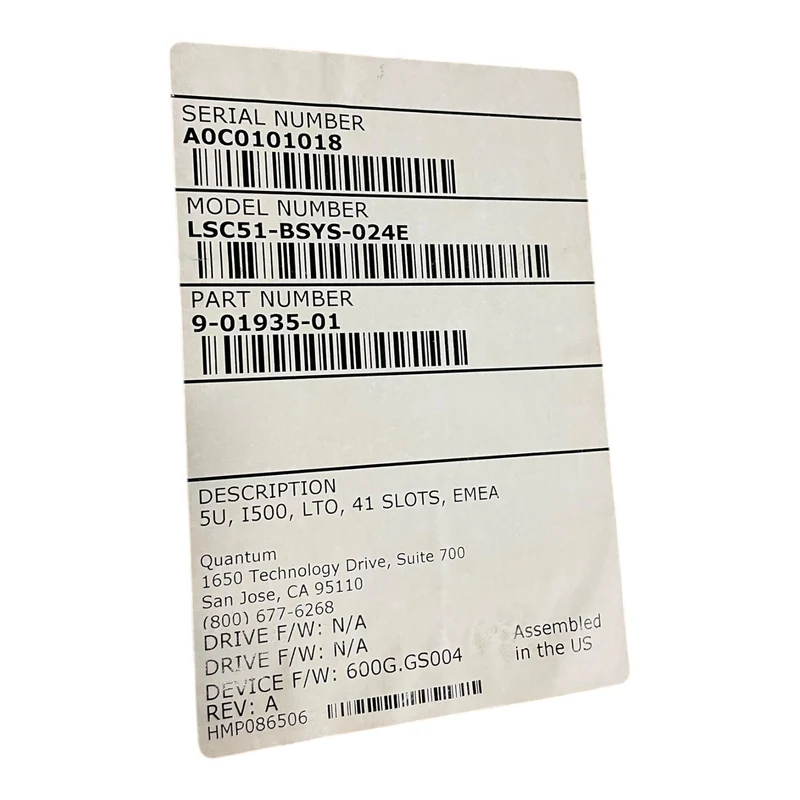 Quantum Scalar i500 LTO-4 Tape Library LSC51-BSYS-024E 2× HP LTO4 FC Laufwerken