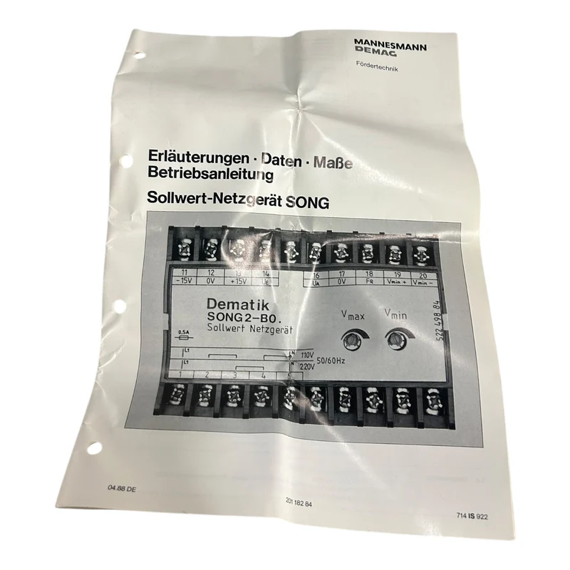 Mannesmann Demag Sollwert Netzgerät Song2-CO Sollwert Netzgerät von Demag
