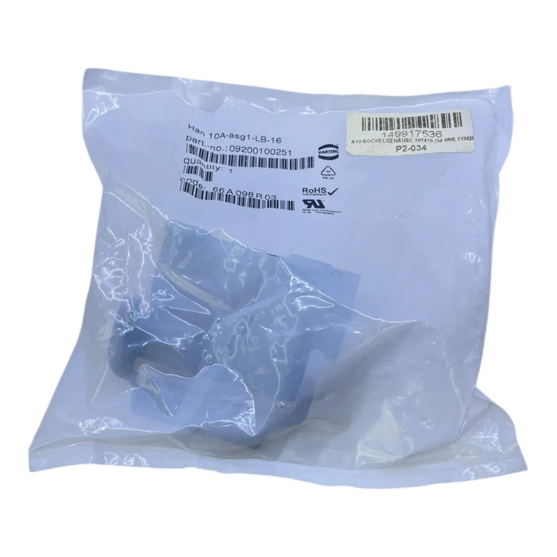 Harting Sockelgehäuse HAN 10A-asg1-LB-16 09200100251 Sockelgehäuse von Harting