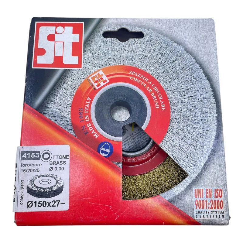Sit Bürste 4153 Rundbürste Ø150x27mm Messingdraht 0,30 mm Rundbürste von Sit