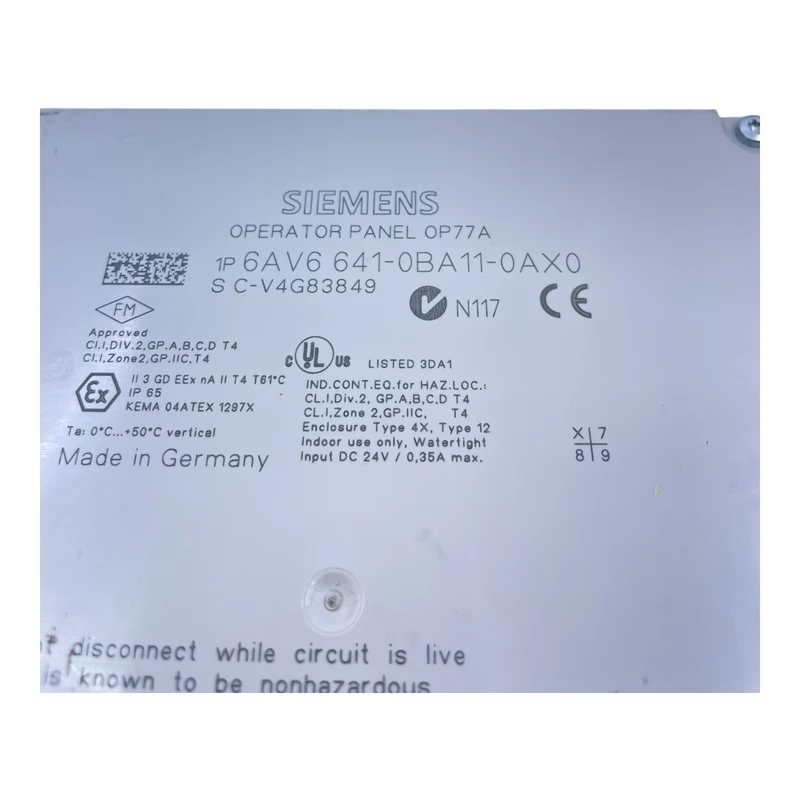 Siemens Operator Panel 6AV6641-0BA11-0AX0 Bedienpanel Operator Panel Siemens