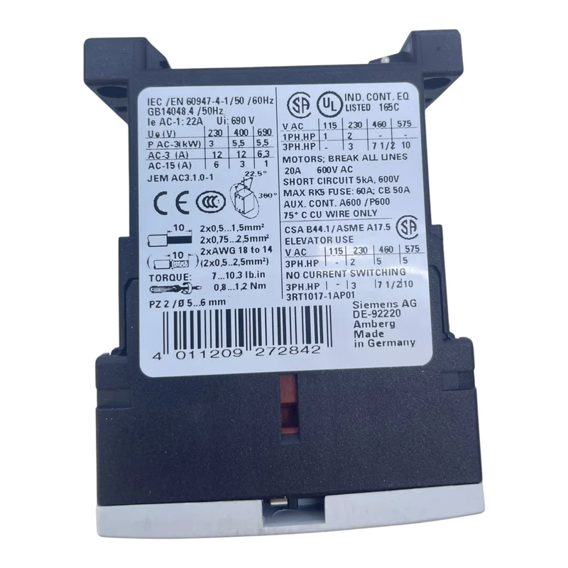 Siemens Leistungsschütz 230V 3RT1017-1AP01 50/60Hz Schütz von Siemens Industrie