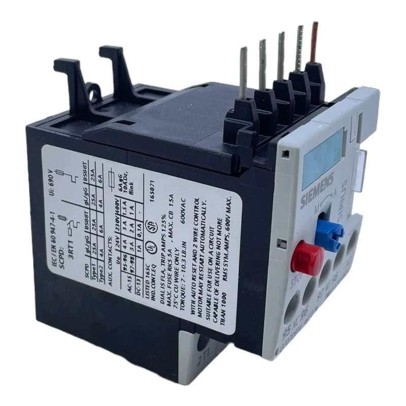 Siemens 3RU1116-0KB0 Überlastrelais 0,9…1,25A 6,6 W 6 kV 3-polig 690V bei AC-3