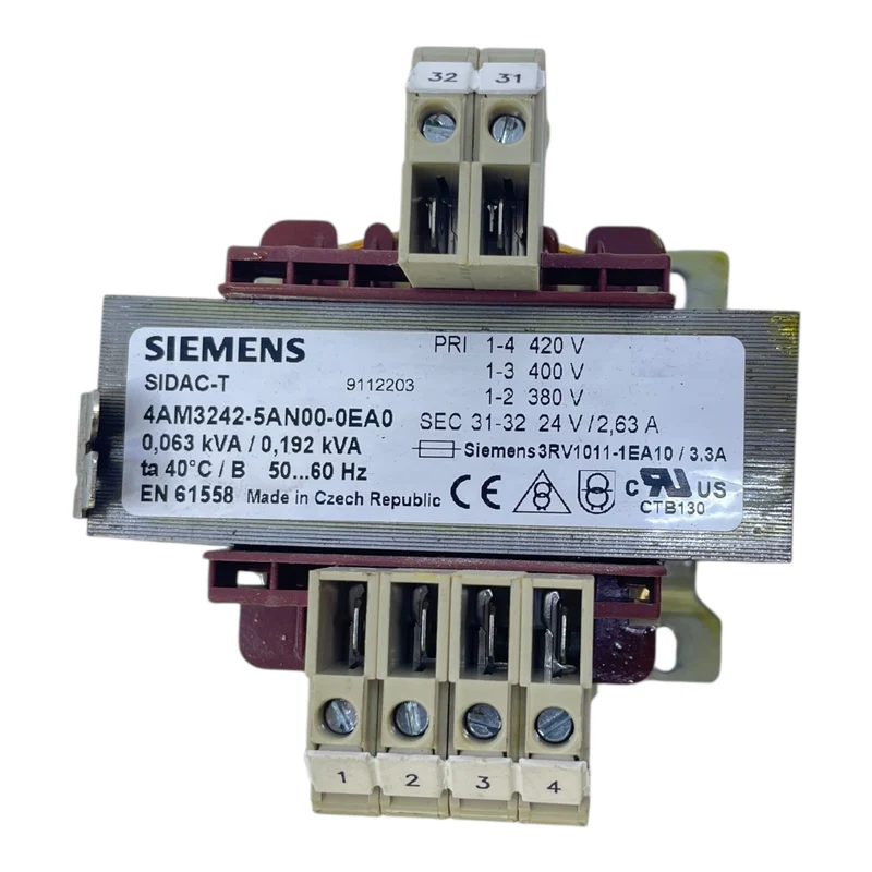 Siemens Transformator 4AM3242-5AN00-0EA0 24 V 2,63 A 0,063 kVA Industrie Einsatz