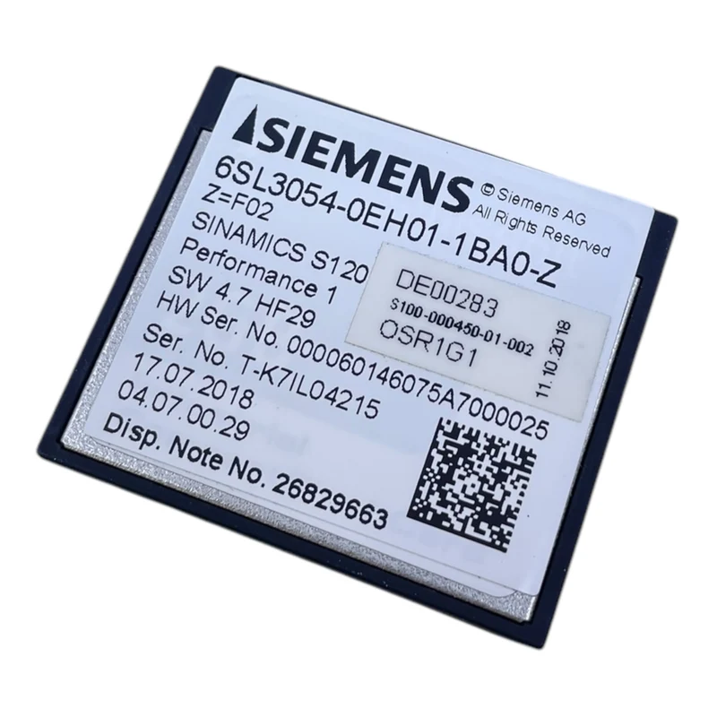 Siemens 6SL3054-0EH01-1BA0-Z SINAMICS S120 CompactFlash Card industriel. Einsatz