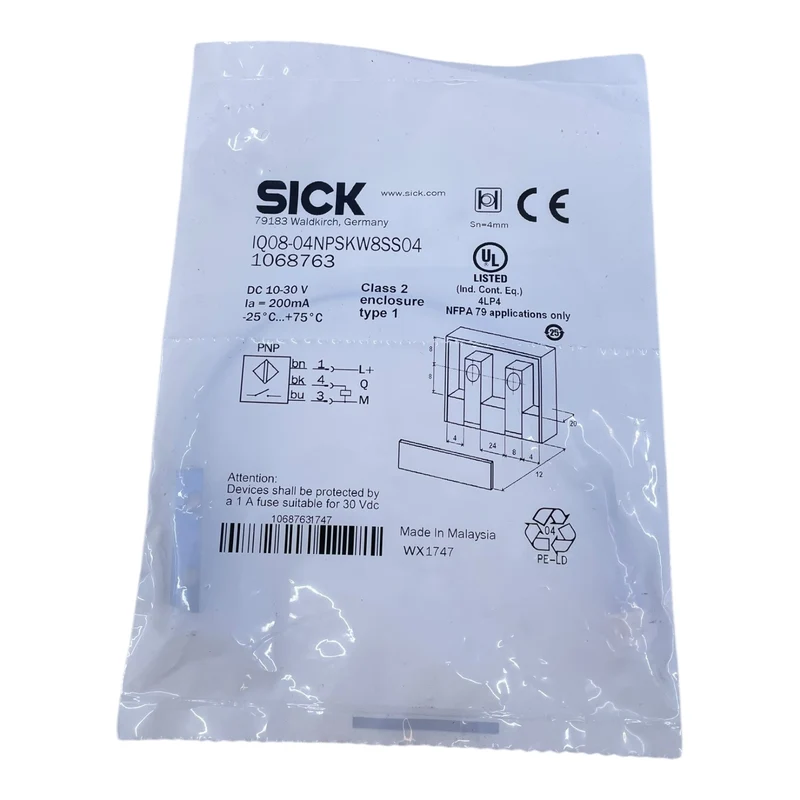 Sick IQ08-04NPSKW8SS04 Näherungssensor Induktiv 1068763 industriellen Einsatz