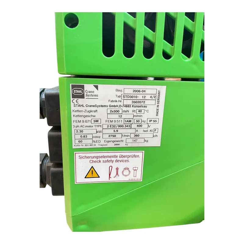 Stahl STD3010-124/2 Kettenzug 1.000kg für industriellen Einsatz