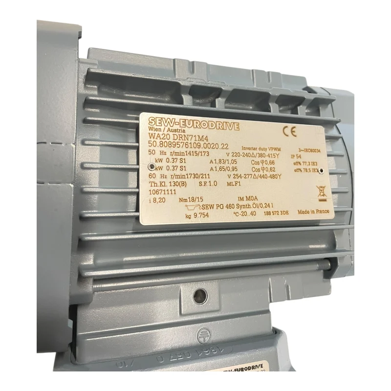 SEW WA20DRN71M4 Getriebemotor 0,37kW Ø 19mm für industriellen Einsatz