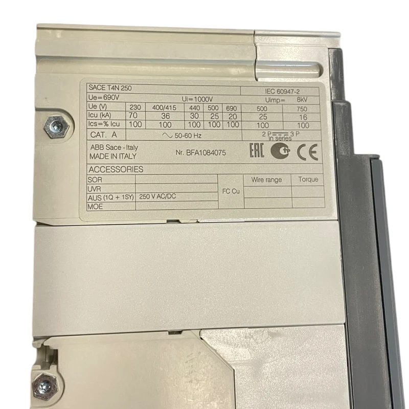 ABB SACE T4N 250 Leistungsschalter für industriellen Einsatz Leistungsschalter