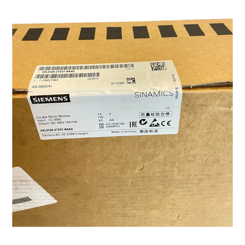 Siemens Motormodul Doppelantrieb SINAMICS 600V 18A 6SL3120-2TE21-8AA3 Motormodul