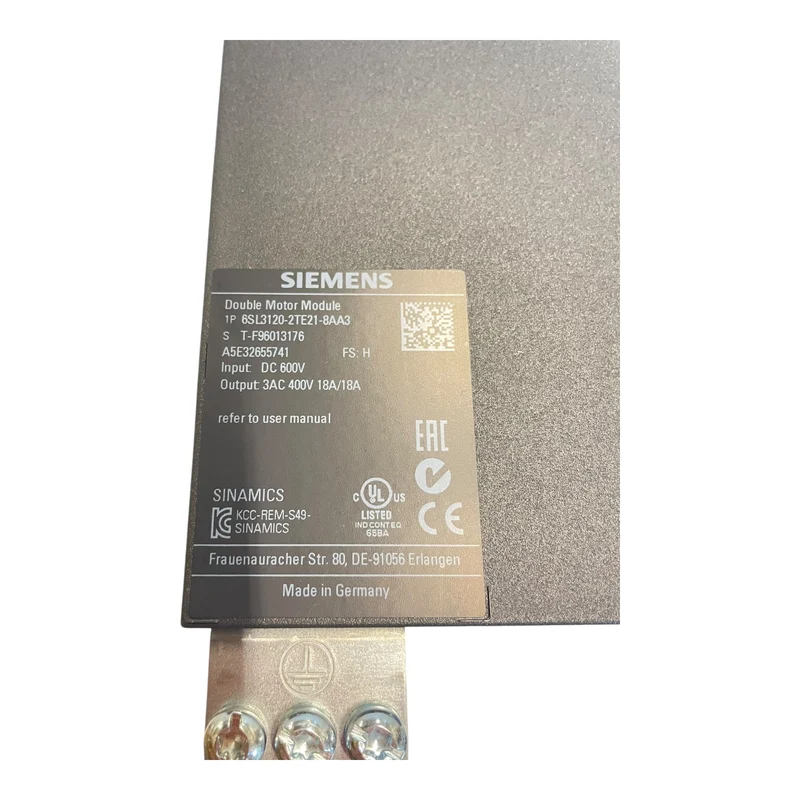 Siemens Motormodul Doppelantrieb SINAMICS 600V 18A 6SL3120-2TE21-8AA3