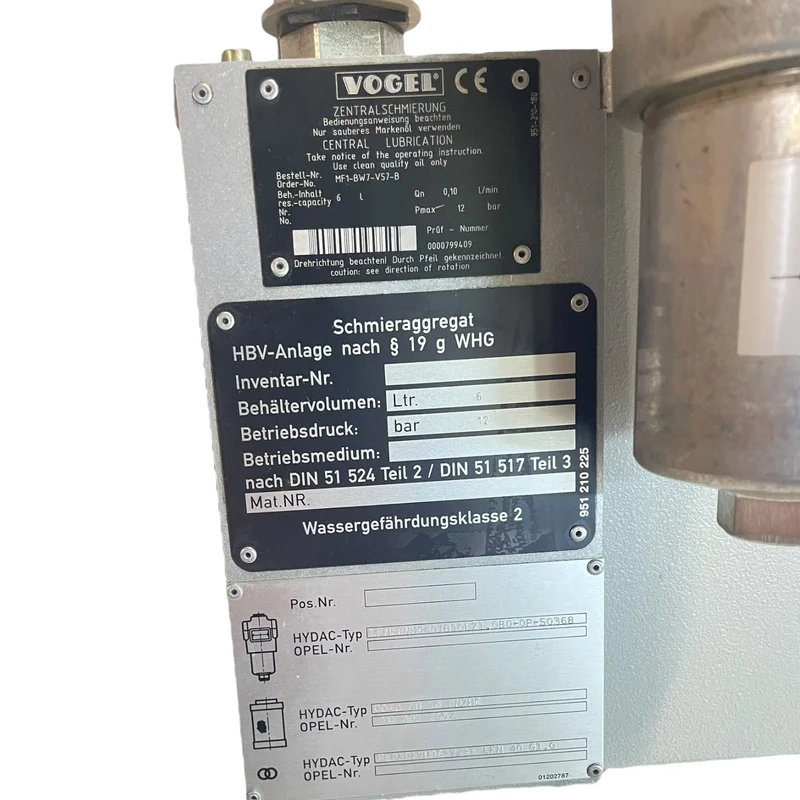 Vogel Zentralschmierung MF1-BW7-V57-B Schmieraggregat für industriellen Einsatz