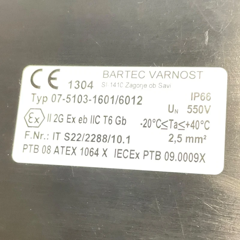 Bartec 07-5103-1601/6012 Verteilerkasten für industriellen Einsatz