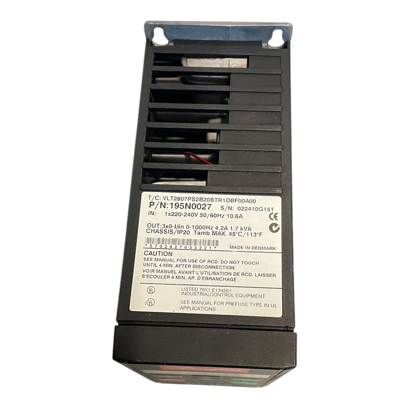 Danfoss 195N0027 Frequenzumrichter 1,7kVA VLT2807PS2B20STR1DBF00A00 Industrie