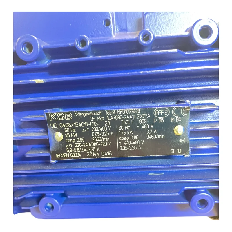 KSB 032-125.1/152 1LA7090-1AA11-ZX77A Kreiselpumpe für industriellen Einsatz