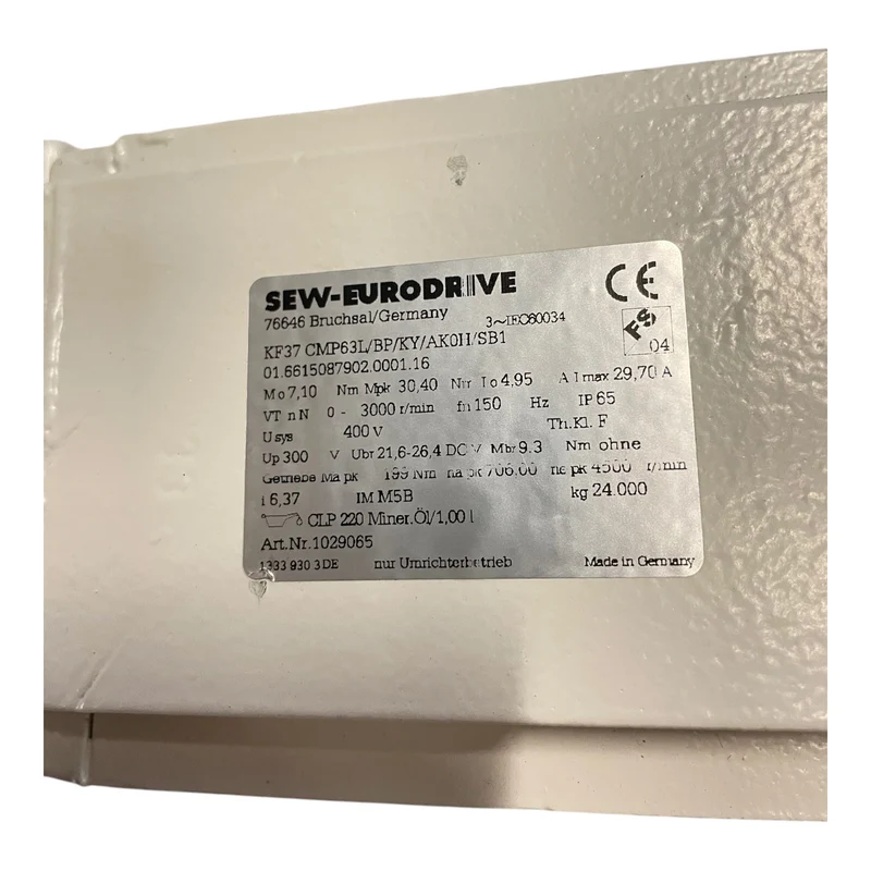 SEW KF37CMP63L/BP/KY/AK0H/SB1 Servogetriebemotor Ø25mm für Industriellen Einsatz