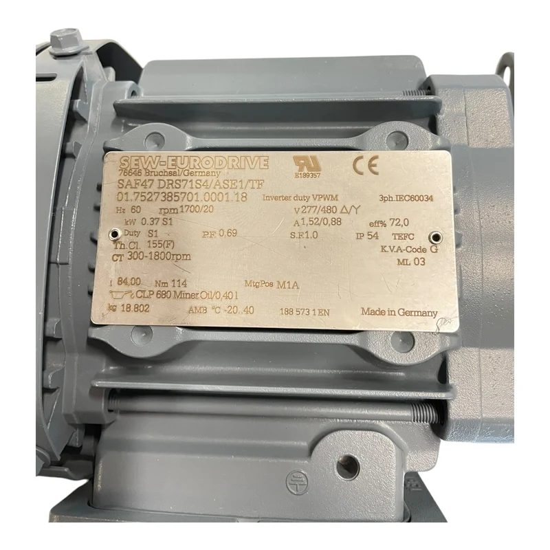 SEW SAF47 DRS71S4/ASE1/TF Getriebemotor 0,37kW für Industriellen Einsatz