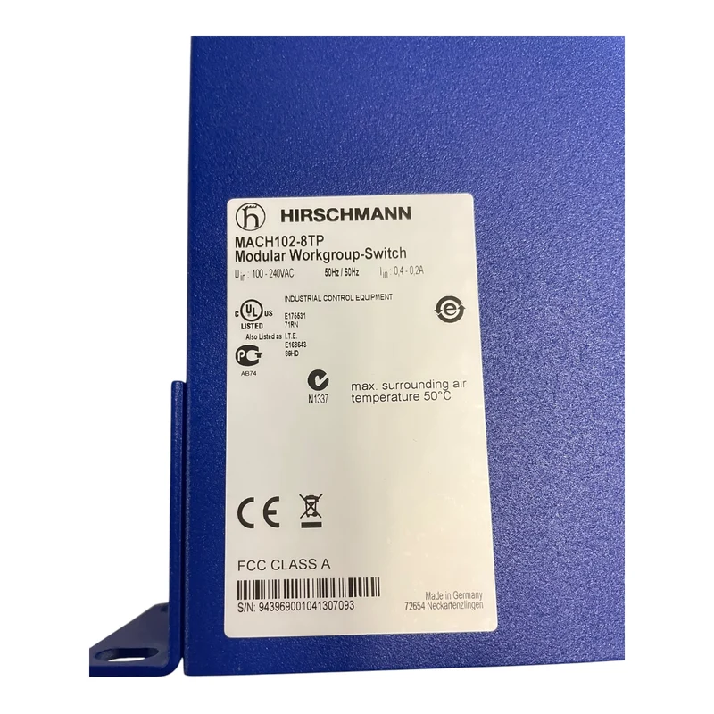 Hirschmann MACH102-8TP Ethernet Switch Gigabit 100-240V AC 50/60Hz 0,4-0,2A