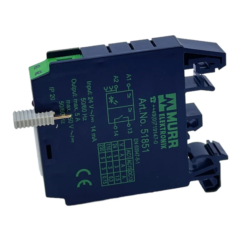 Murr 51851 Ausgangsrelais 24V 14mA 50/60Hz 5A 250V für industriellen Einsatz