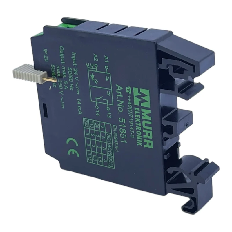 Murr 51851 Ausgangsrelais 24V 14mA 50/60Hz 5A 250V für industriellen Einsatz