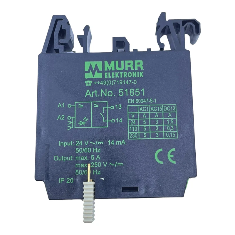 Murr 51851 Ausgangsrelais 24V 14mA 50/60Hz 5A 250V für industriellen Einsatz