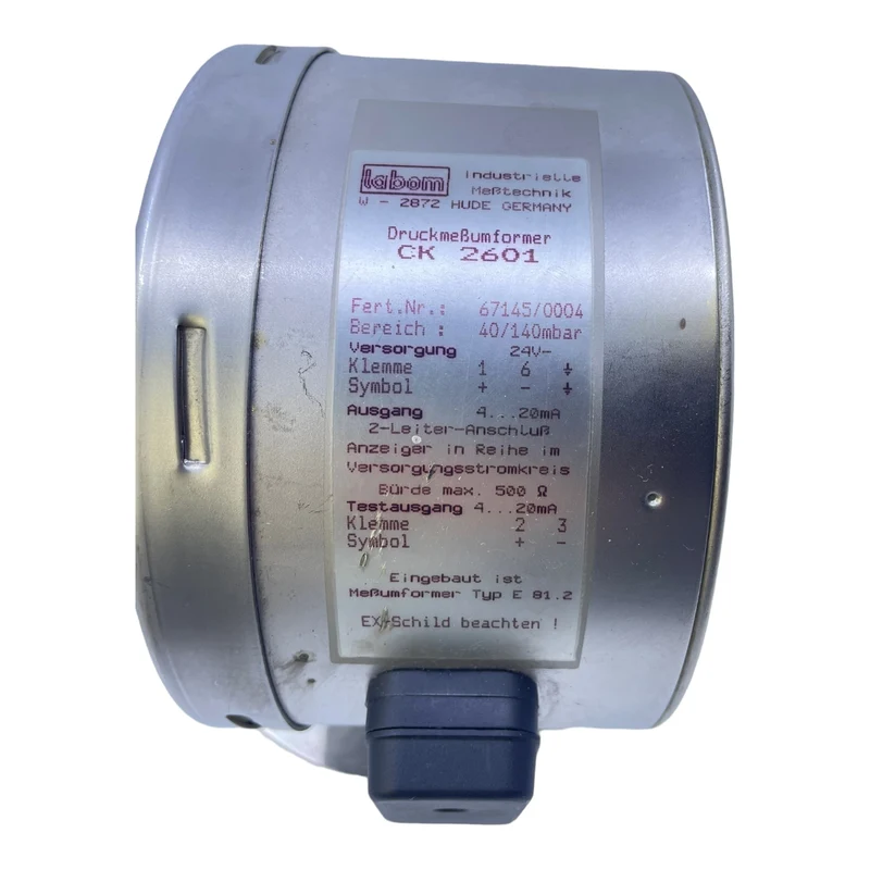 Labom CK2601 Druckmessumformer Manometer 28V 100mA für industriellen Einsatz