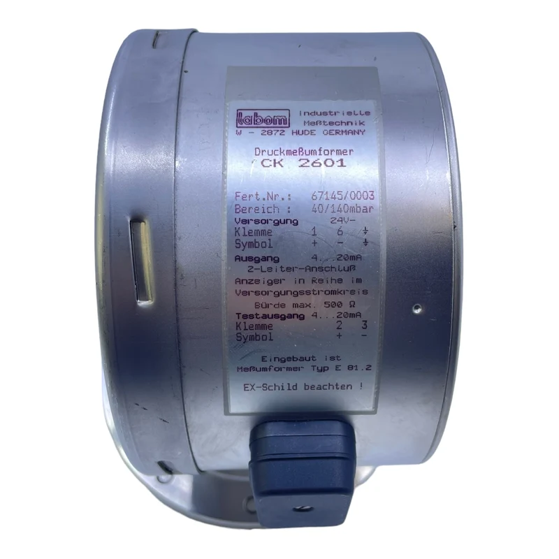 Labom CK2601 Druckmessumformer Manometer 28V 100mA für industriellen Einsatz